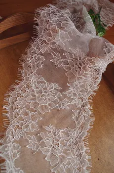 

ivory Chantilly lace trim by the yard, retro bridal lace for veil, 9 yards