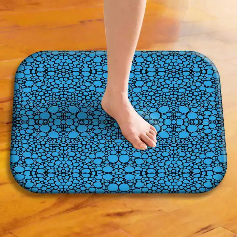 

Cartoon Bathroom Carpet Flannel Living Room Digital Painting Dense Dots Pattern Boho Rug Mat Anti Slip Washable Tappeto Cucina