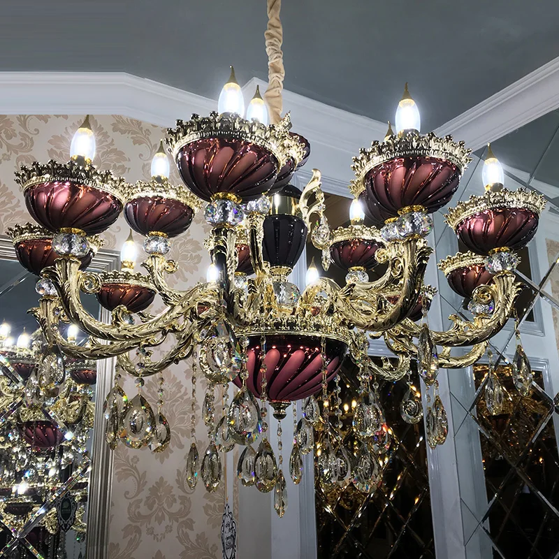 

project Led purple crystal chandelier for home hotel purple chandelier crystal droplight bedroom dressing room wedding lighting