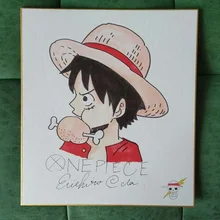 Нарисованный вручную подписанный Eiichiro Oda autographed board ONE PIECE J-pop ограниченная версия редкая 27*24 см 032019