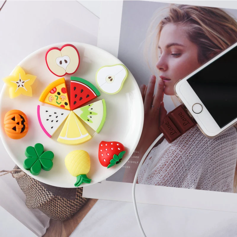 

Cute Fruit Cable Winder Protector Saver Holder Data Line Charger Protector Earphone Cable Cord Sleeve Cover Organizer for iPhone