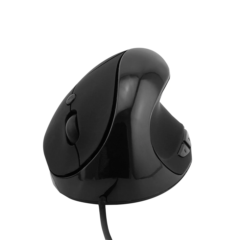 CHUYI Проводная эргономичная Вертикальная мышь 5D USB оптическая компьютерная игровая мышь 800/1200/1600 dpi здоровая игра Mause с ковриком для мыши - Цвет: Only Black Mouse