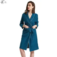Tony& Candice женские халаты, пижамы хлопок зимой женские платья пижамы с v-образным вырезом простой стиль для женщин мягкая ночная рубашка