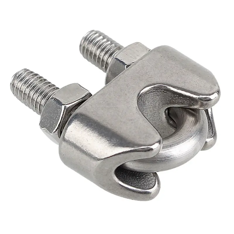 2PCS M5 Wire Rope clamps Stainless Steel 304 U type Wire Rope Clip Cable Clamp Rigging Hardware