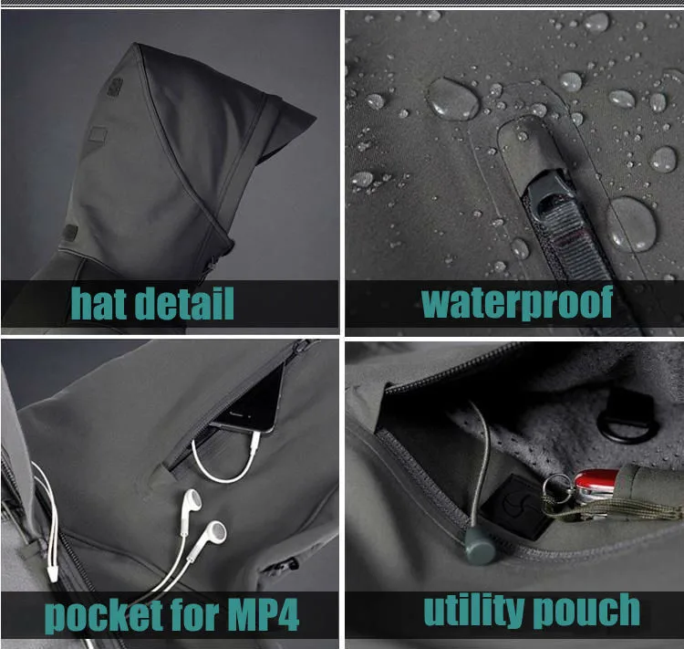 Esporte ao ar Roupas de Caça Militar à Prova Cabolsas com Capuz para Acampamento Livre Softshell Tático Jaqueta Masculina Camuflagem Dmilitary Água Caminhadas Tad 29 Cheap Jaq. caminhada