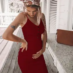 Женское платье без рукавов, Бандажное, беременность материнство, однотонное сексуальное платье-жилет, платье на бретельках, женское летнее