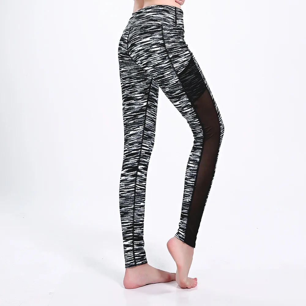 Black white Space dye Mesh panel Tracksuits pants compression tights