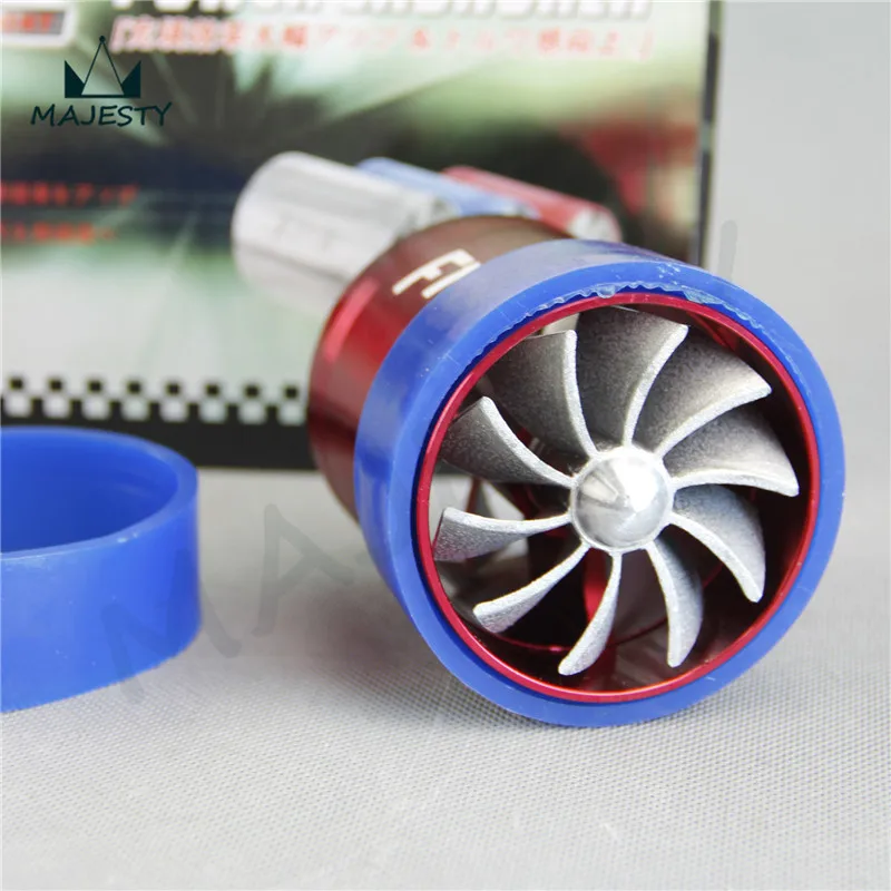 

Universal Fit Turbo Fan Air Intake Fuel Saver Double Fan TURBONATOR RED