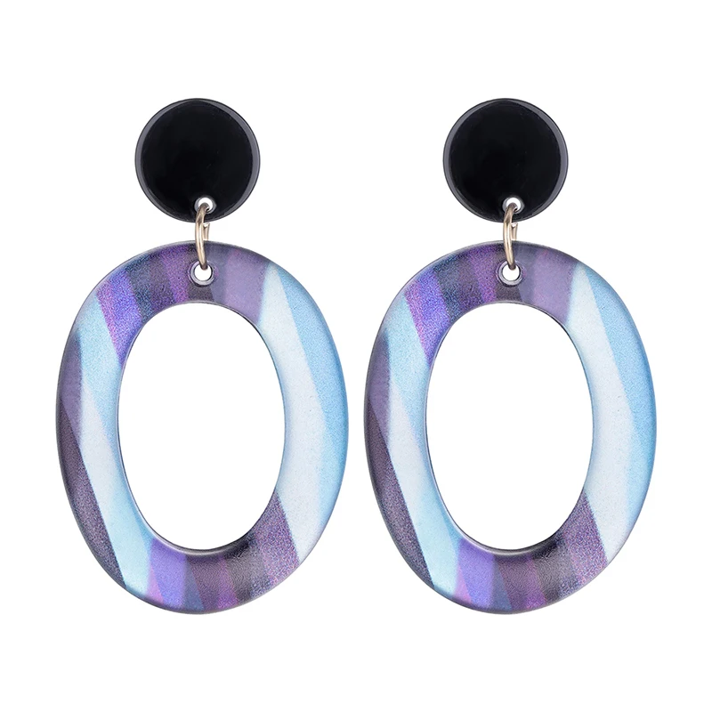 

2019 Earing Bohemian New Fashionstuds Acrylic Acetate Earrings Geometric Pattern Temperament Woman Ear Studs Gift Wholesale