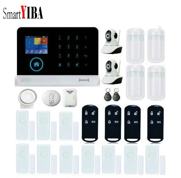 SmartYIBA WIFI GSM Wireless DIY Home and Business Security System Kit Video IP Camera Gas Fire