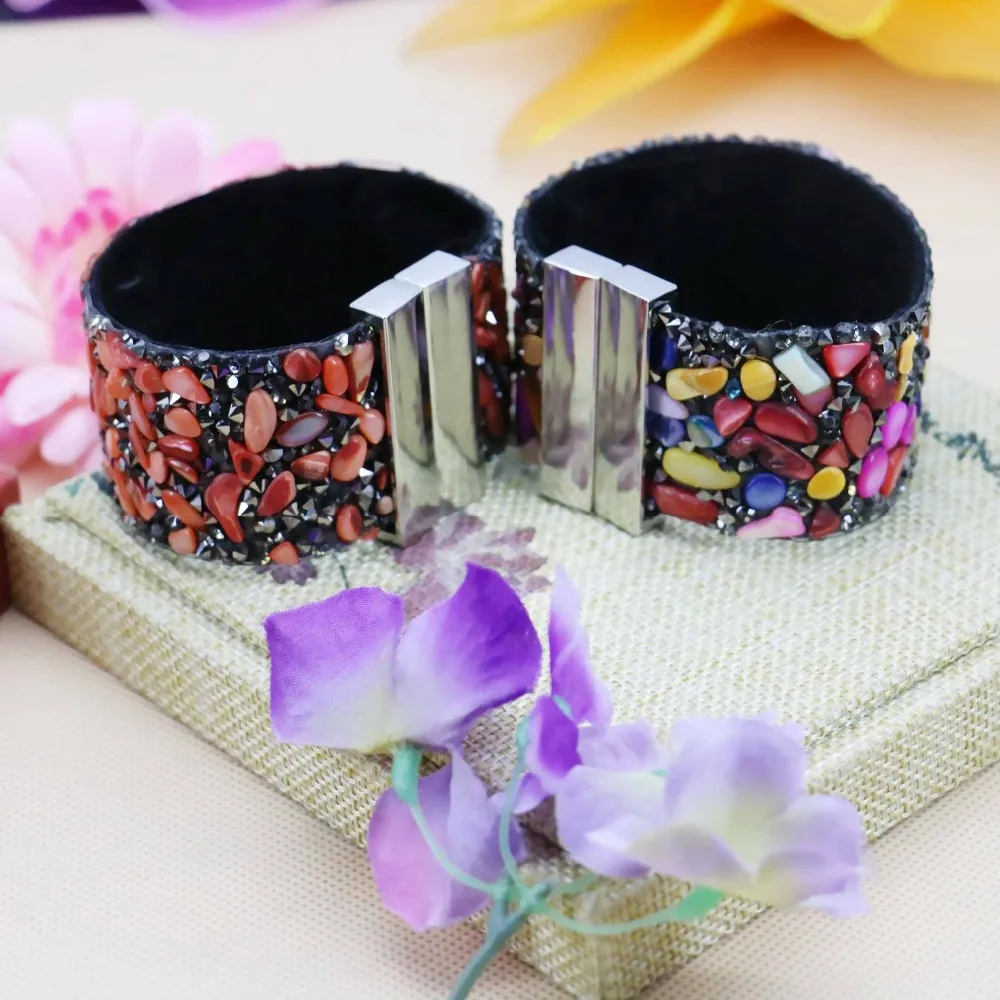 19*3.3cm Hot sale Red&ampPink Shell seashells loose beads Bracelets Brace lace pulsera bangle women girls gifts hand ornaments | Украшения
