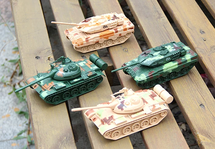 Tank Plastic Educational Metal Alloy Models Simulation Battle Tanks Acousto Optic Boy Toy Model 5-7 Year Teaching Aids Vehicles