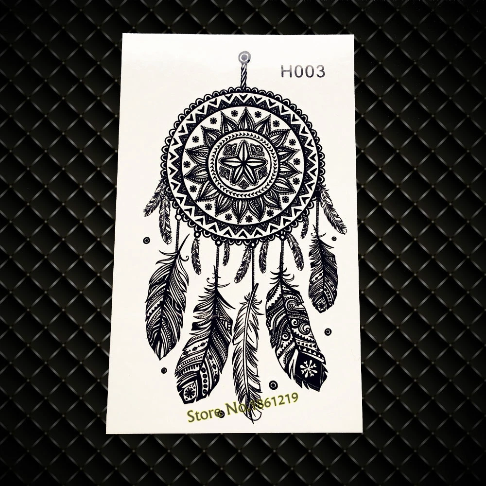 Крутое водонепроницаемое черное крыло перо, татуировка, наклейка для мужчин женский боди-арт рука шеи татуировки Поддельные Временные татуировки стикер s GAQ-138 - Цвет: GH003