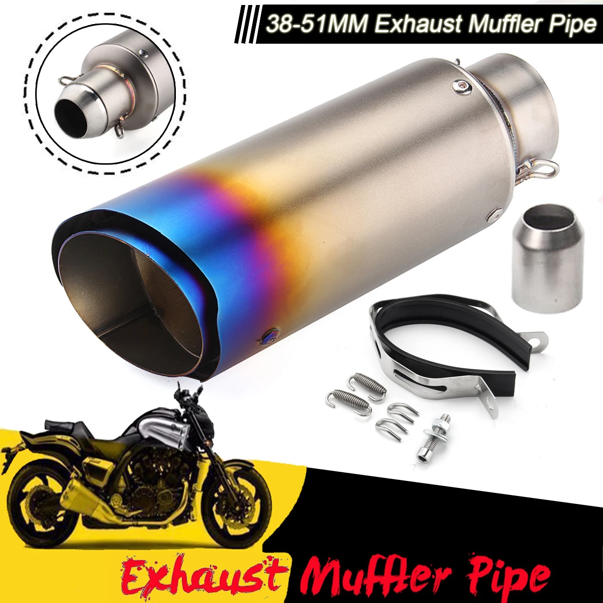 

Universal 38-51mm Motorcycle Exhaust Muffler Pipe Tips Stainless Steel Tips Pipe 3Model for Harley for Honda for Suzuki