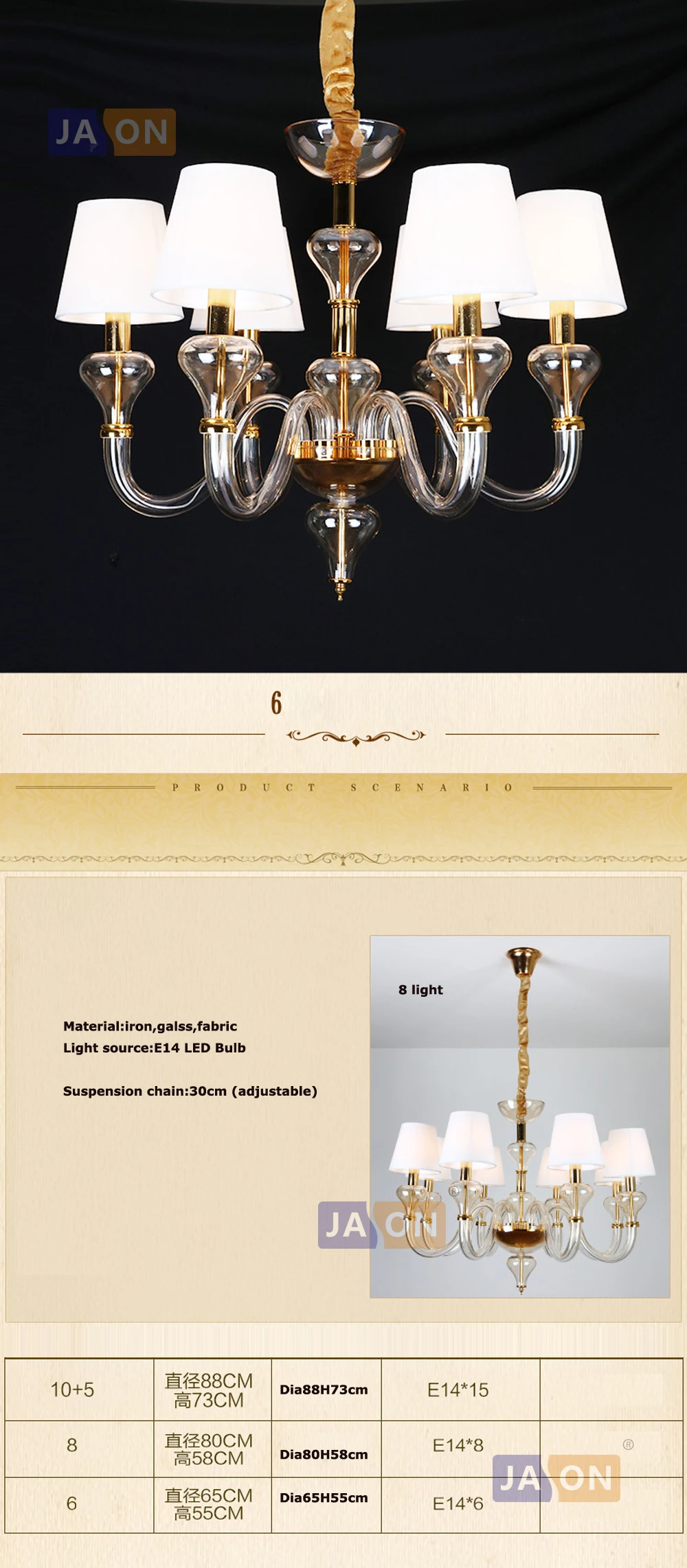 Led e14 Европейский металлический тканевый стеклянный люстра освещение Lamparas De Techo подвесной светильник для фойе спальни