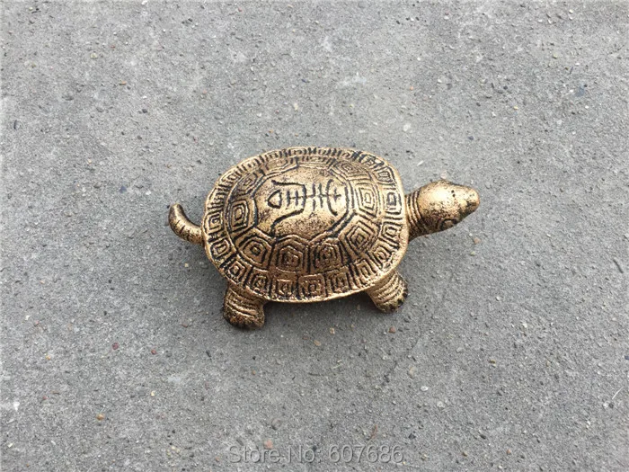 Big Cast Iron Turtle Cigar Ashtray Large Gold Cigarette Receiver Ash