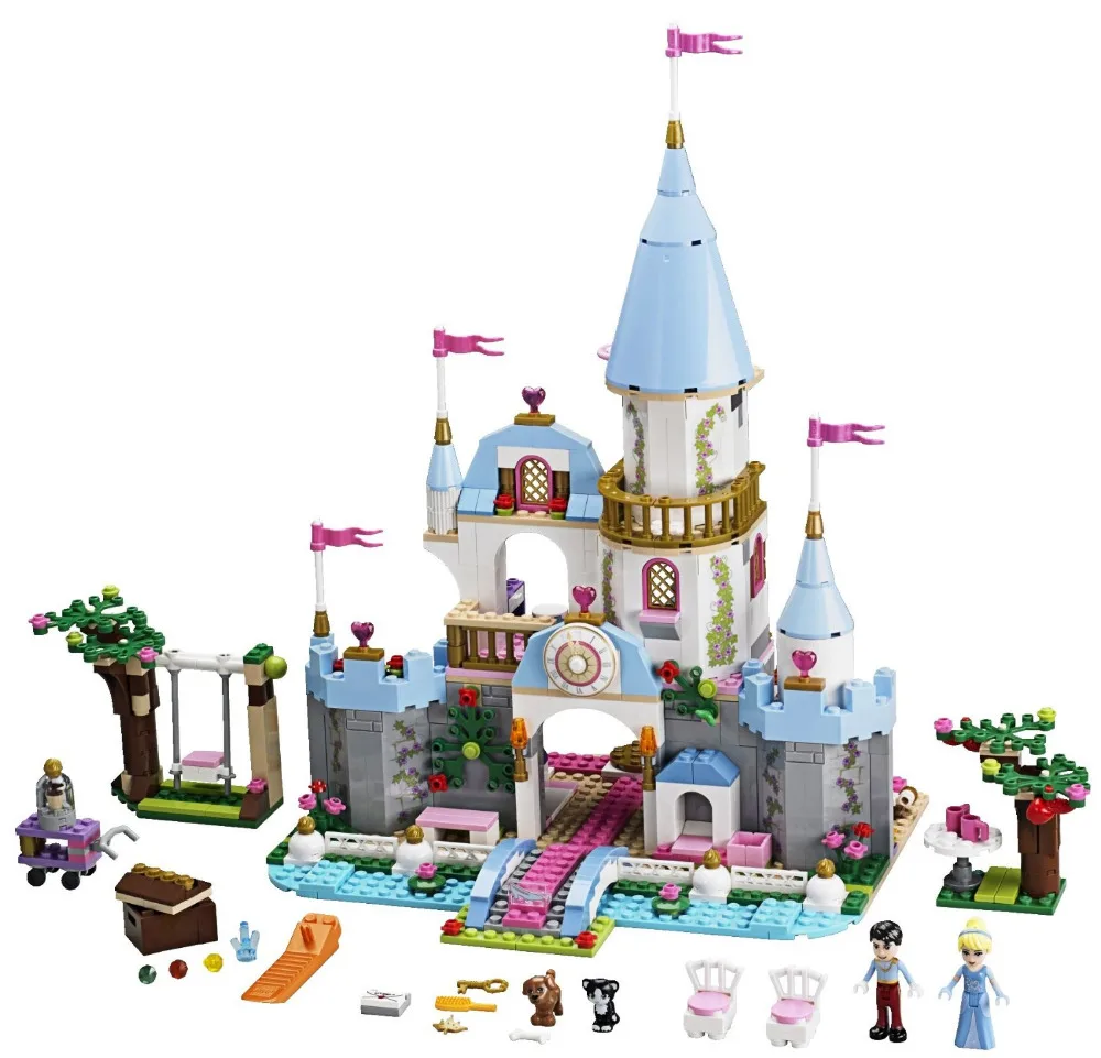 

LELE Princess Cinderellas Romantic Castle Building Blocks For Girl Friends Kids Model Toys Marvel Compatible Legoings
