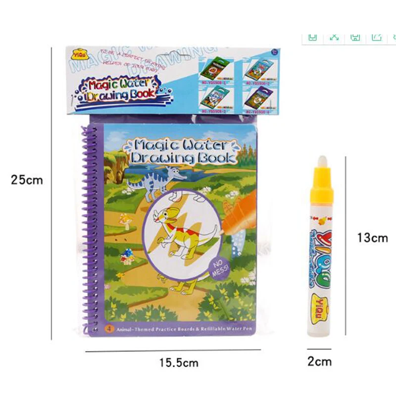 1 шт. раскраска Волшебная водная книга для рисования с ручкой детская доска для рисования детские развивающие игрушки для рисования