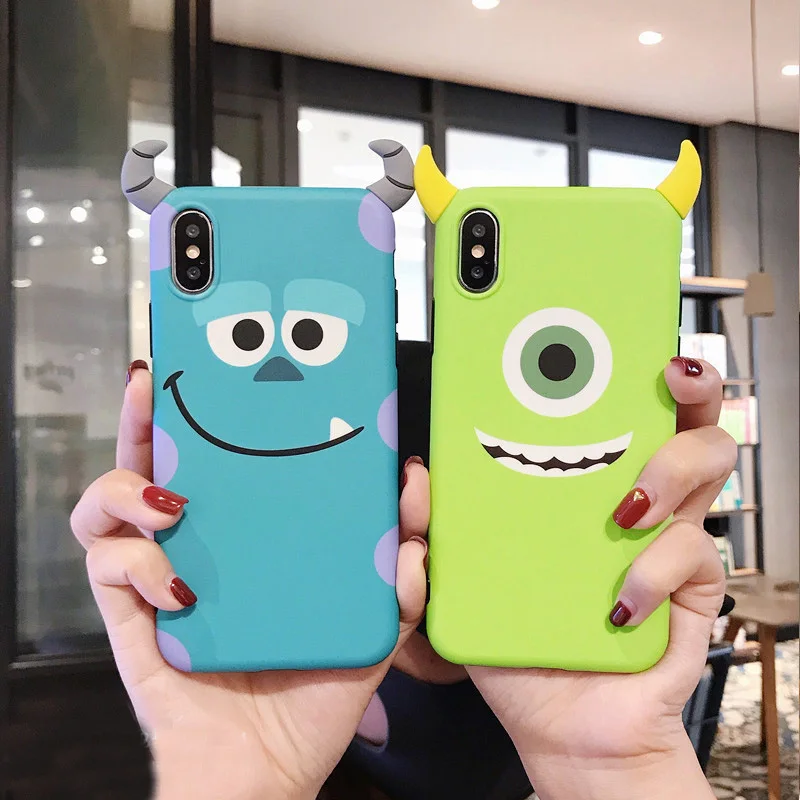 Для iphone XS max Милые 3D монстры Мягкие чехол для телефона 8 плюс 7 6 S 6splus мультфильм