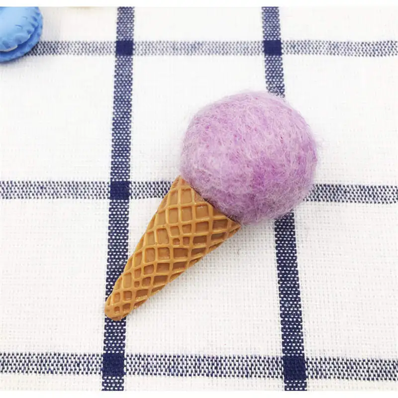 1 Pezzi Mini Ice Cream Lana Bricolage Feltro Colpire Kit FAI DA TE Multiuso Albero di natale Deco Spilla Fascia Dei Capelli Dei Bambini Verde Rosa Rosso Verde