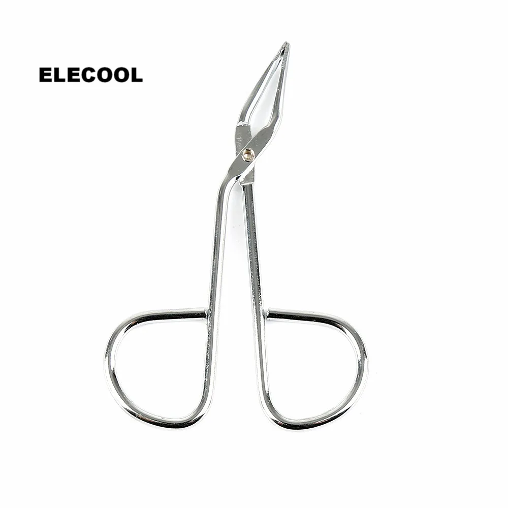 ELECOOL Stainless Steel Eyebrow Tweezer Clamp Flat Tip Eyebrow Tweezer