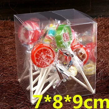 

50Pcs/Lot 7*8*9cm Plastic PVC Invitation Candy Baby Gift Box Gift Box/ Favors Gift Display White Boxes