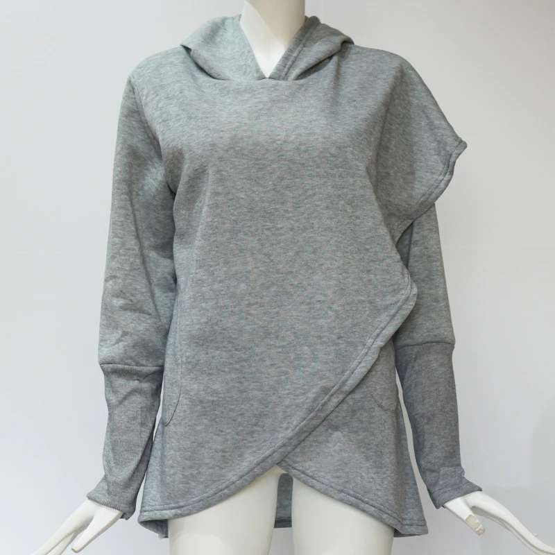 

Solid Women Hoodies 2019 Autumn Hooded Hoodies Sweatshirts Muje Long Sleeve Casual Loose Asymmetric Sweatshirt Pullovers Bluza