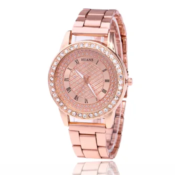 

2018 New diamond Dial stainless steel bracelet Watch casual fashion personality trend luxury Lady Quartz watch