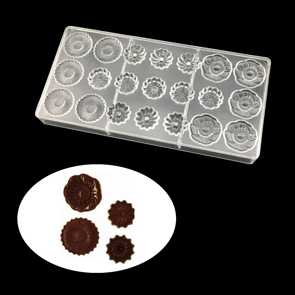 Polycarbonate Chocolate Mold Diy Handmade Flower Shape Chocolate Form