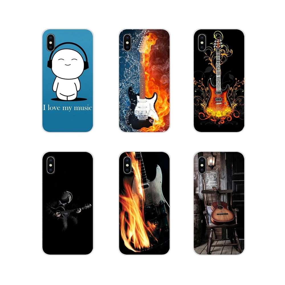

For Apple iPhone X XR XS MAX 4 4S 5 5S 5C SE 6 6S 7 8 Plus ipod touch 5 6 Accessories Phone Shell Covers rock music cool guitar