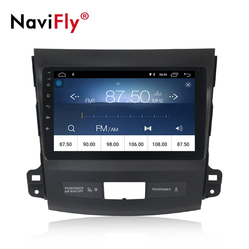 Cheap NaviFly Android8.1 Car Audio dvd player for Mitsubishi Outlander 2005-2011 support view camera DVR DAB+ TPMS Bluetooth 4G wifi 1