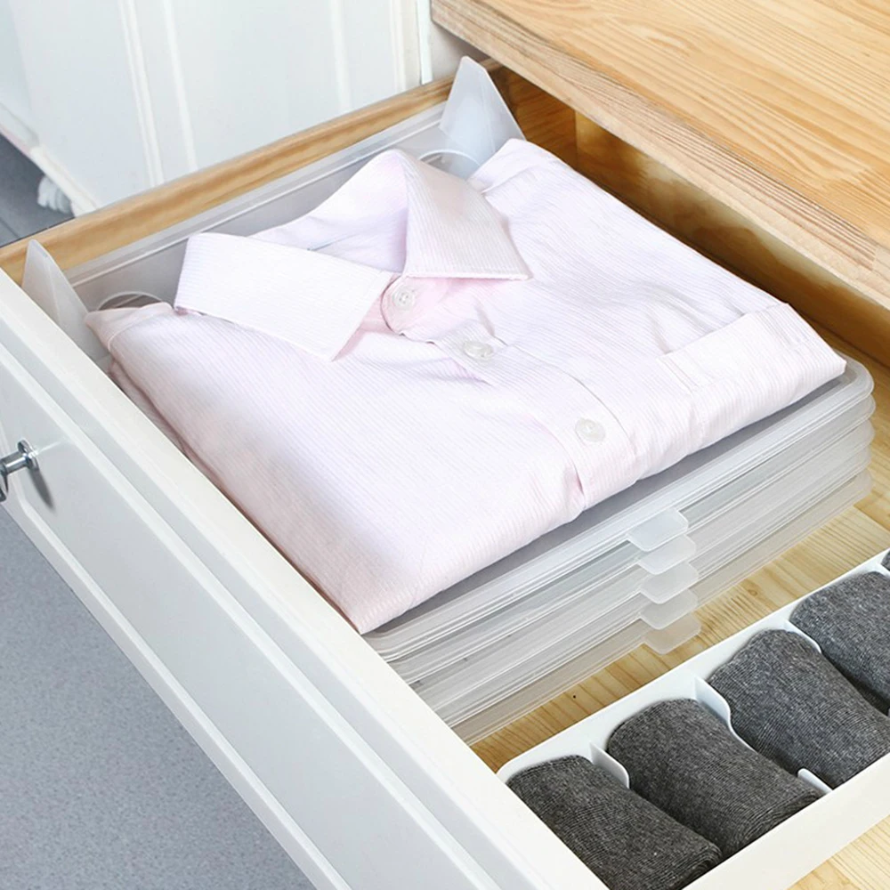 5x Clothes Organizer T Shirts Folding Board Office Desk File Cabinet Suitcase Shelf Dividers System Closet Drawer Organizat