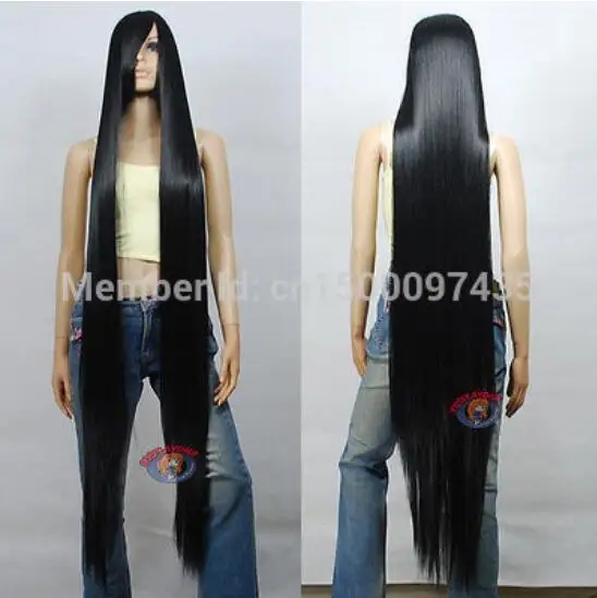 

Wig 60 inch Hi_Temp Series Black Extra Long Cosplay DNA Wigs Free Shipping