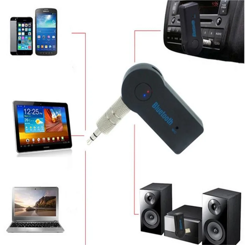 Handfree Автомобильный Bluetooth Music Receiver Универсальный 3,5 мм Car Kit Беспроводной громкой связи Динамик Наушники Адаптер для телефона MP3