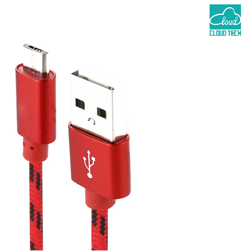 CloudTech Cable Nylon Braided Micro USB Magnectic Cable Data Charge Cable Magnet Fast Charging Cable for