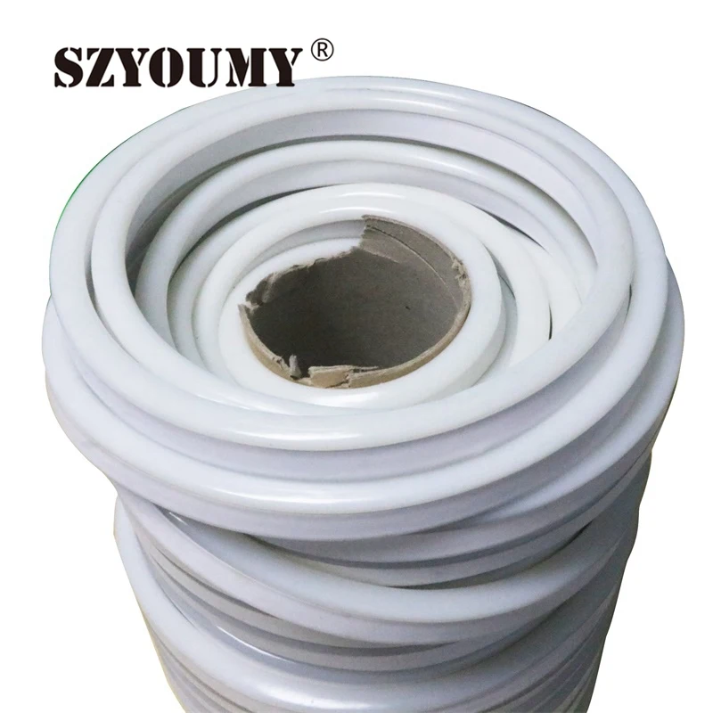 

SZYOUMY Free Shipping Super Bright 50M LED Neon Light 110V 220V Flexible Lamp Red Decoration Ivory 80leds/m Led Strip Light