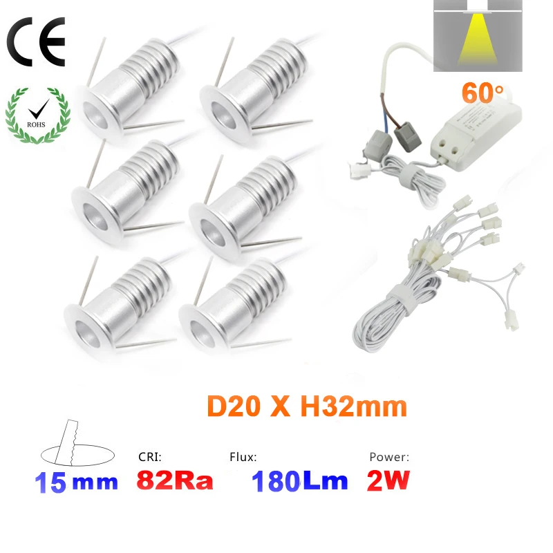 Супер быстро раскупаемый 1 Вт 2 Вт 3 Вт, 4 Вт, 6 Вт, шт./компл. Мини Светодиодный точечный светильник лампа 80Ra 100Lm/W Led пятно потолочные светильник для шкаф 5 лет гарантии