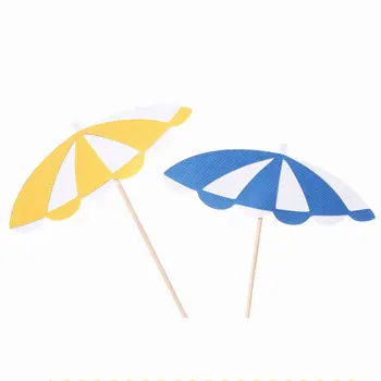 

Beach Umbrella Cupcake Toppers under the sea wedding beach party bridal shower toothpicks birthday food pick