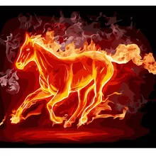 Горячая огненная лошадь напечатаны маслом ручная живопись высокого качества комнатные настенные картины по номерам