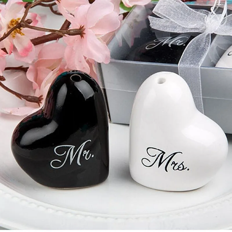 

Керамический шейкер для соли и перца Mr & Mrs, 100 шт. = 50 комплектов, подарок на свадьбу, вечеринку, опт, ZA1226