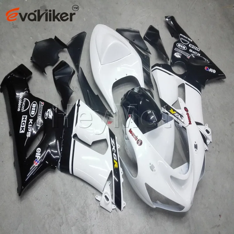 Капот мотоцикла на заказ для ZX-6R 2005-2006 ZX 6R 05 06 ABS обтекатель двигателя заказ+ подарки зеленый белый H2 - Цвет: G