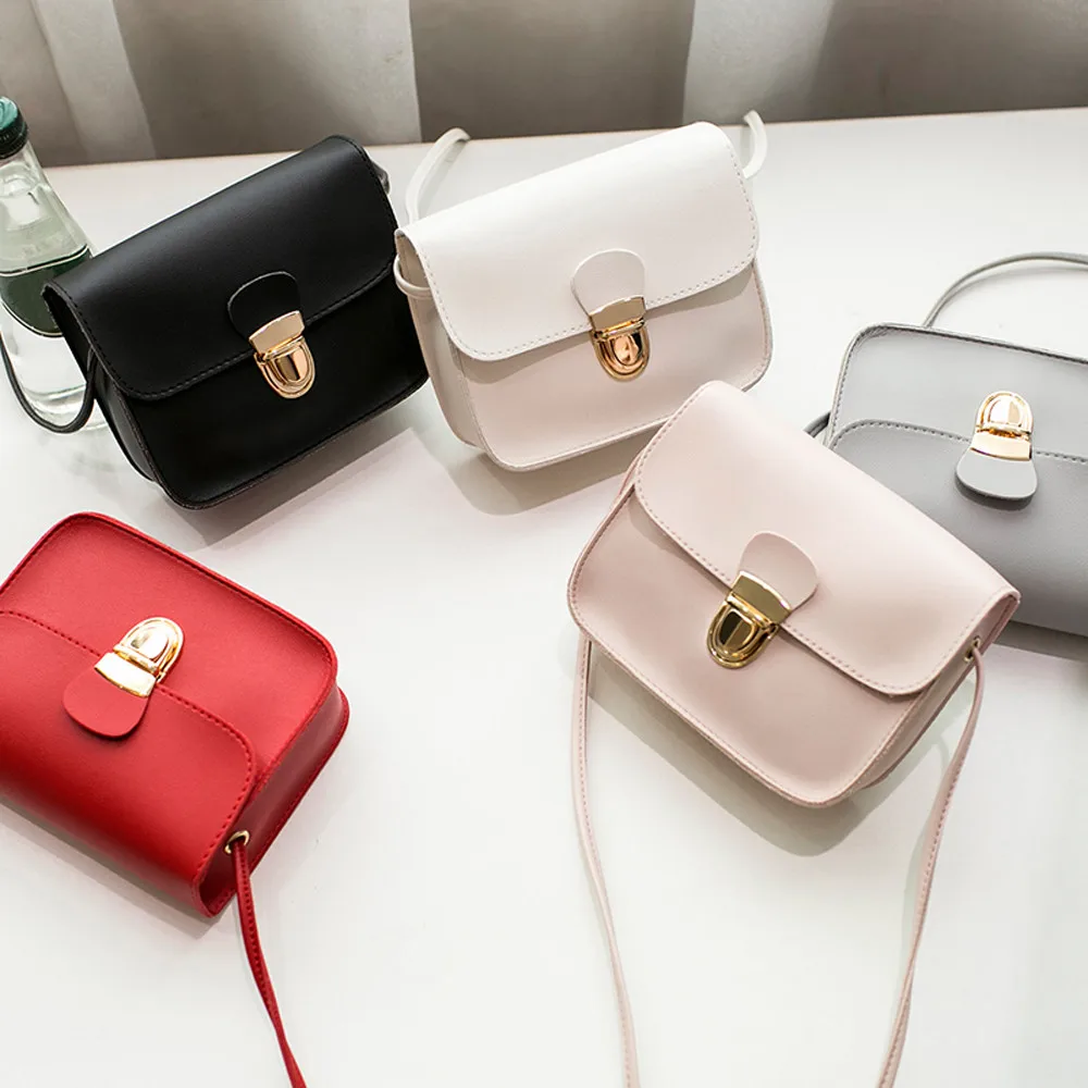 

2019 PU Women Messenger Bag Ladies Crossbody Bag Chain Trendy Candy Color Small Flap Shopping Handbag