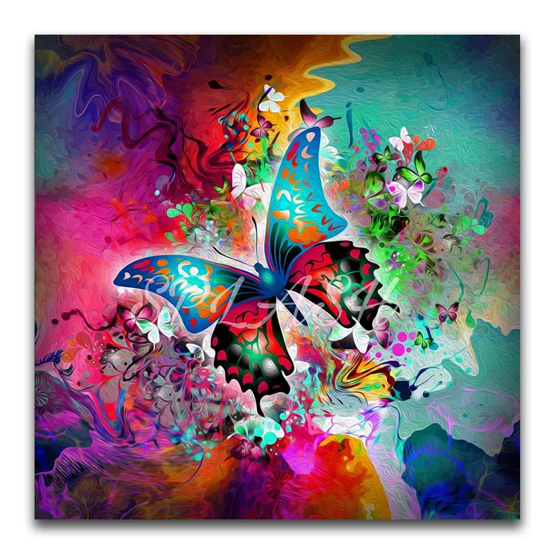 Full Round Diamond mosaic animal Full Square Diamond embroidery Cross stitch butterfly DIY 3D Diamond painting color