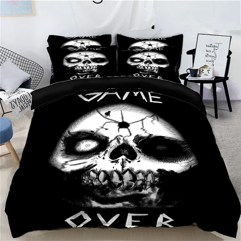 2018 هالوين لحاف مجموعة غطاء 4 قطع الملكة الملك السوبر طقم فرش أسرة كينج سايز للأطفال ديكور غرفة نوم لينة أغطية سرير حجم مخصص