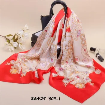 

Shistal-pure silk square scarf 110cm fashion print women and girl brand shawl