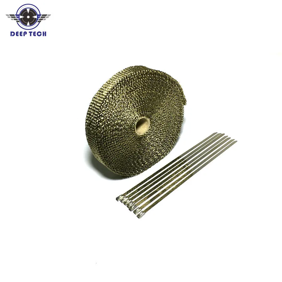 

Motorcycle Exhaust Wrap Muffler Pipe Header Downpipe Heat Resistant Wrap With 6 Pcs Cable Ties 25ft