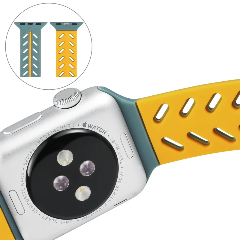 Спортивный мягкий силиконовый ремешок для Apple Watch Series4 3 2 1 42 мм 38 мм стильный ремешок замена ремешок браслет для iWatch