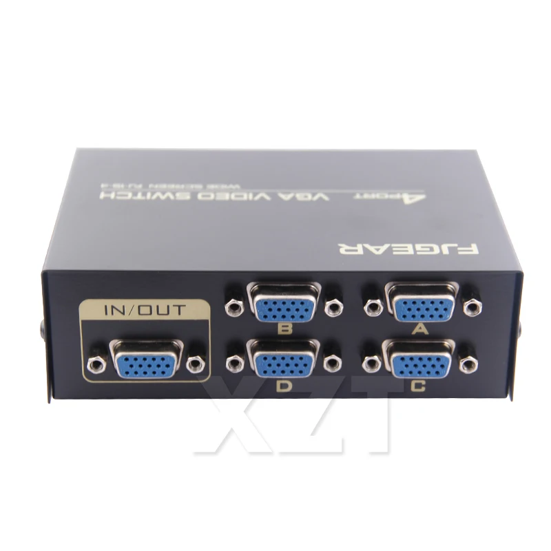

High Quality KVM Video Switch Splitter 4 Port VGA SVGA Video HD Signal Amplifier Booster Splitter Sharing Box for PC