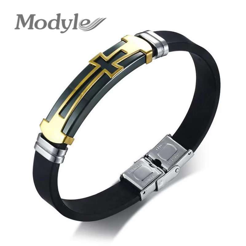 Mostyle новые модные аксессуары золотой цвет крест силиконовые браслеты и браслет