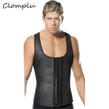 Clomplu латексный утягивающий корсет мужской жилет для похудения черный Корректирующее белье стальной костяной ремень тренажер контроль живота топы для мужчин